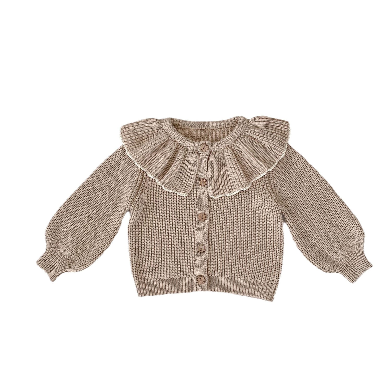 Baby Girl Ruffled Bow Tie Knitted Coat Small Cardigan Sweater - Cindi Book