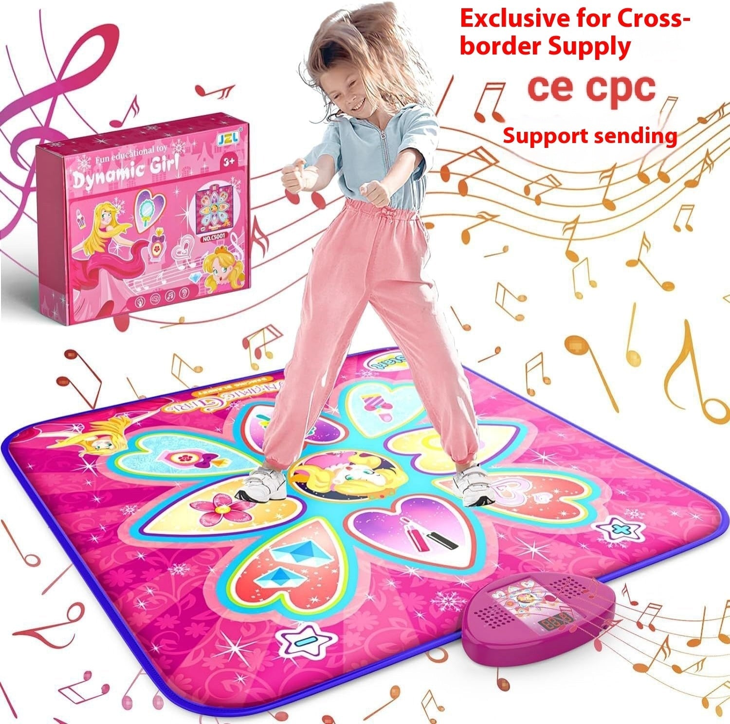 Cross-border Children's Electronic Dancing Mat Wireless Princess Dance Mat Pedal Game Mat Music Blanket Girl Boy Toy - Cindi Book