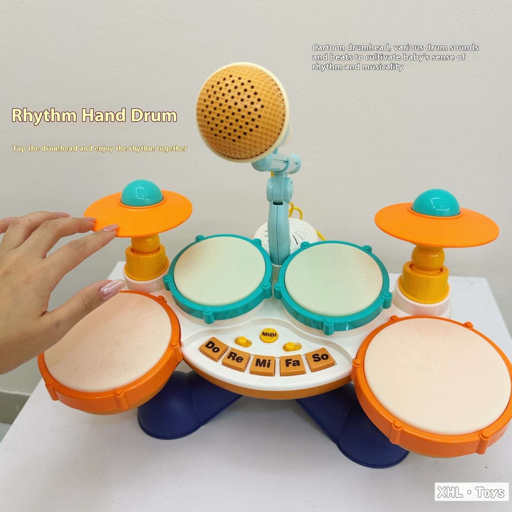 Children's Simulation Jazz Drum Kit Early Education Music Toys - Cindi Book