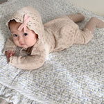 Knitted Hollow Jumpsuit Baby Girl Lace Long-sleeved Romper With Hat - Cindi Book