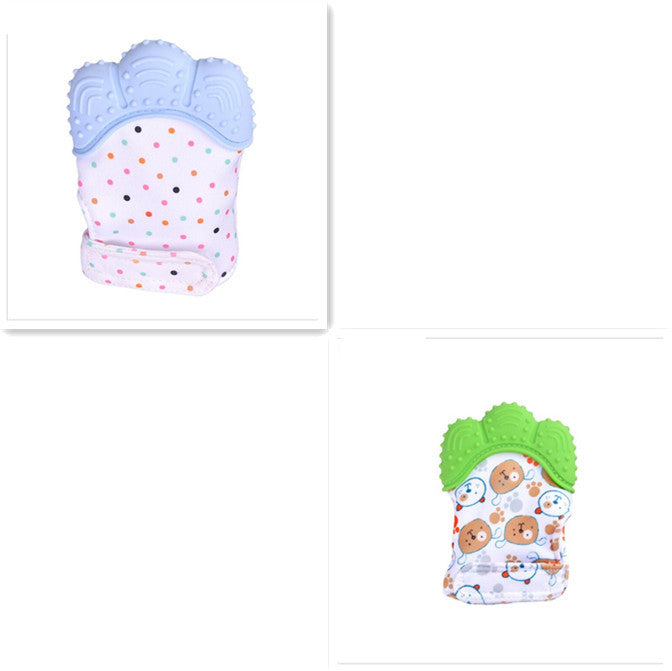 Baby teether baby anti-bite silicone molar gloves children's sound toys - Cindi Book
