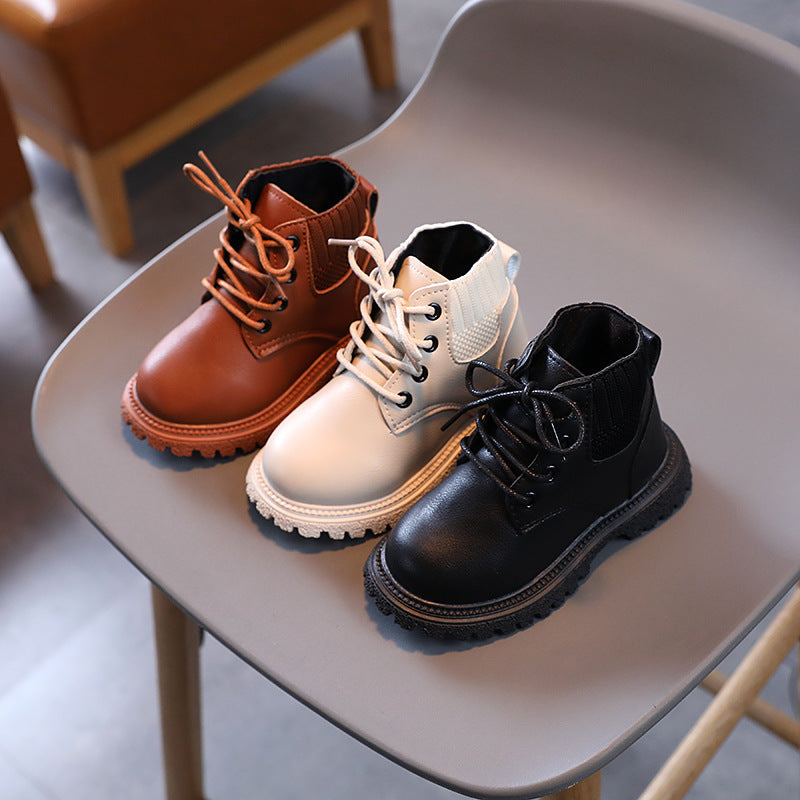 Children's Boots Martin Boys Leather Low-Cotton Cotton Girls Baby - Cindi Book