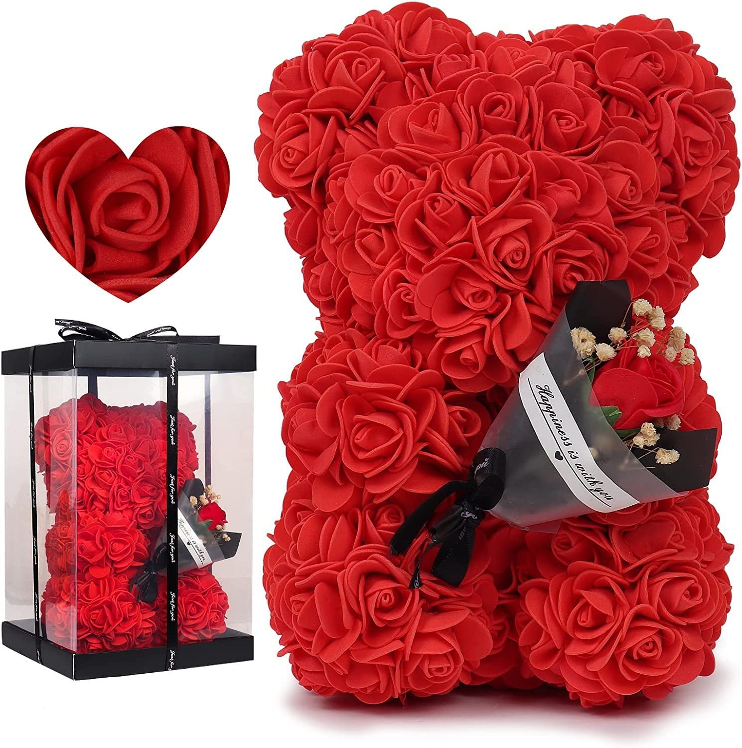 Rose Bear Preserved Fresh Flower Valentine's Day Birthday Gift - Cindi Book