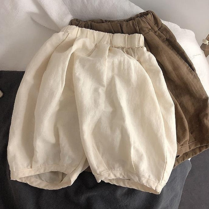 Children's Solid Color Cotton Linen Pants - Cindi Book
