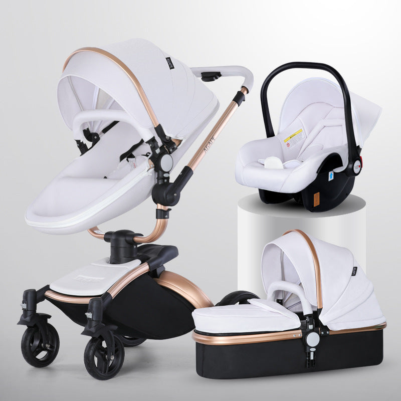 High Landscape Baby Stroller 360-degree Rotation 3-in-1 Basket Foldable - Cindi Book