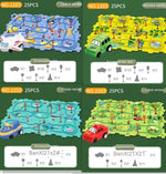 Children Puzzle Electric Railroad Speeder DIY Assembly Electric Car Automatic Rail City Scene Construction Education Toy Gift - Cindi Book