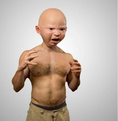 Crying Mask Funny S Y Angry Baby Face Latex Mask Headgear Halloween - Cindi Book