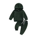 Boys' Solid Color Hooded Long Sleeve Sweater Trousers Suit - Cindi Book