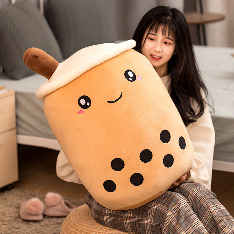 Cute Fruit Drink Plush Stuffed Soft Strawberry Milk Tea Plush Boba Tea Cup Toy Bubble Tea Pillow Cushion Kids Gift - Cindi Book