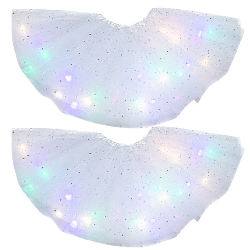 Magical & Luminous  LED Princess Halloween Tutu Skirt Sequins Shiny Skirt - Cindi Book