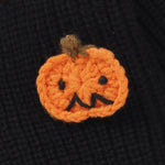 Baby Halloween Three-dimensional Pumpkin Pattern Knitted Long-sleeved V-neck Cardigan - Cindi Book