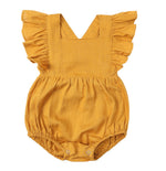 Baby Cotton And Linen Summer Strap One Piece Suit - Cindi Book
