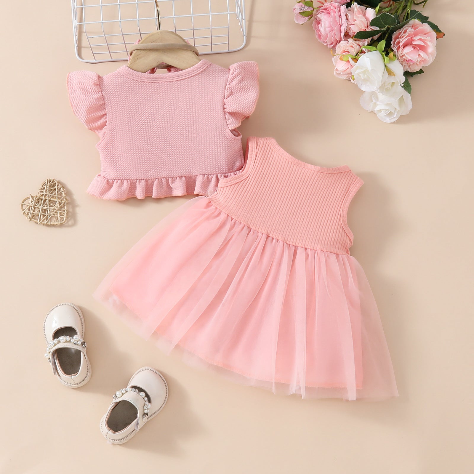 Girls' Sleeveless Short Top Mesh Dress - Cindi Book