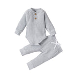 Boys And Girls Stand-up Collar Jumpsuit Long-sleeved Romper Trousers Two-piece Set - Cindi Book