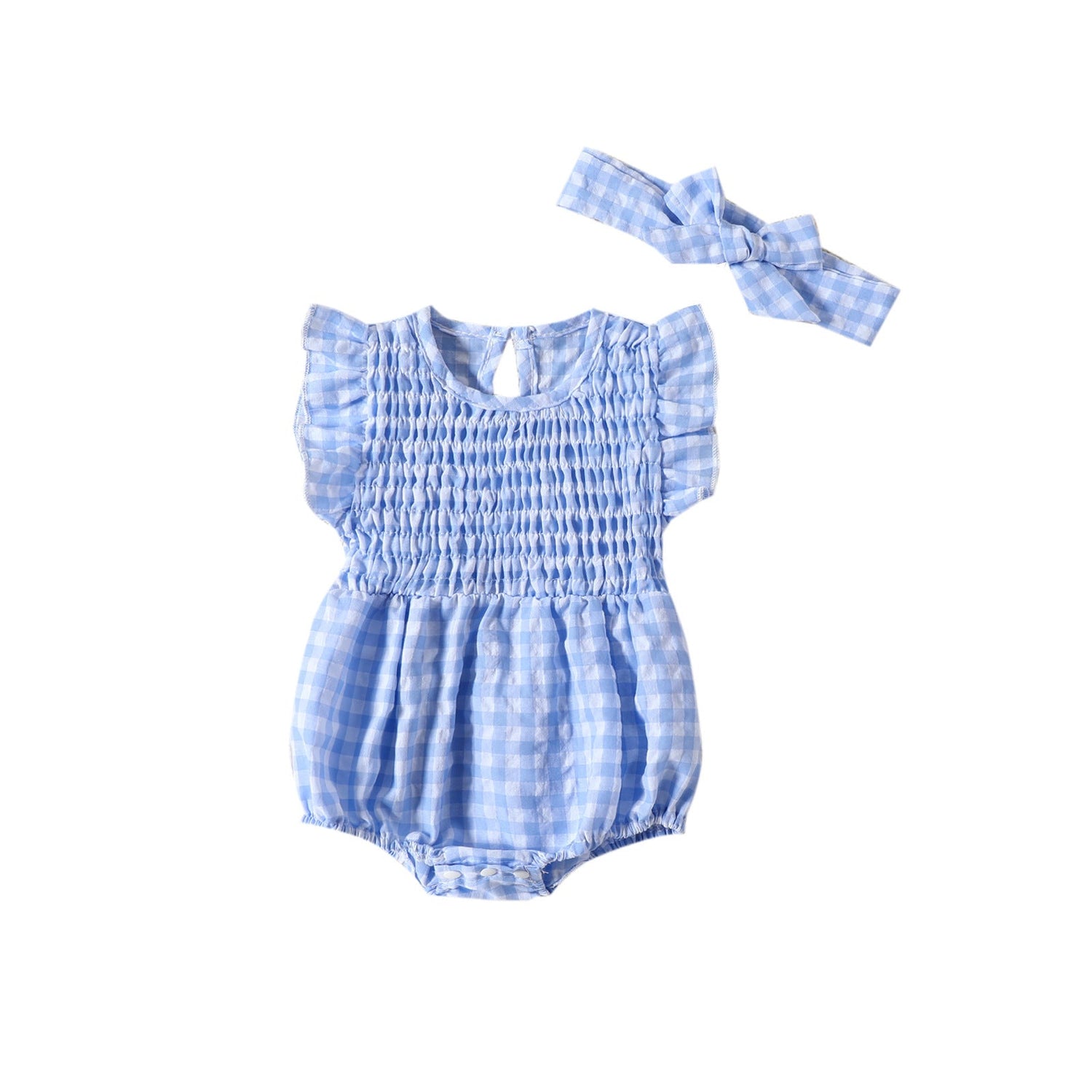 Baby Girl Solid Color Baby Sleeveless Triangle Rompers Romper - Cindi Book