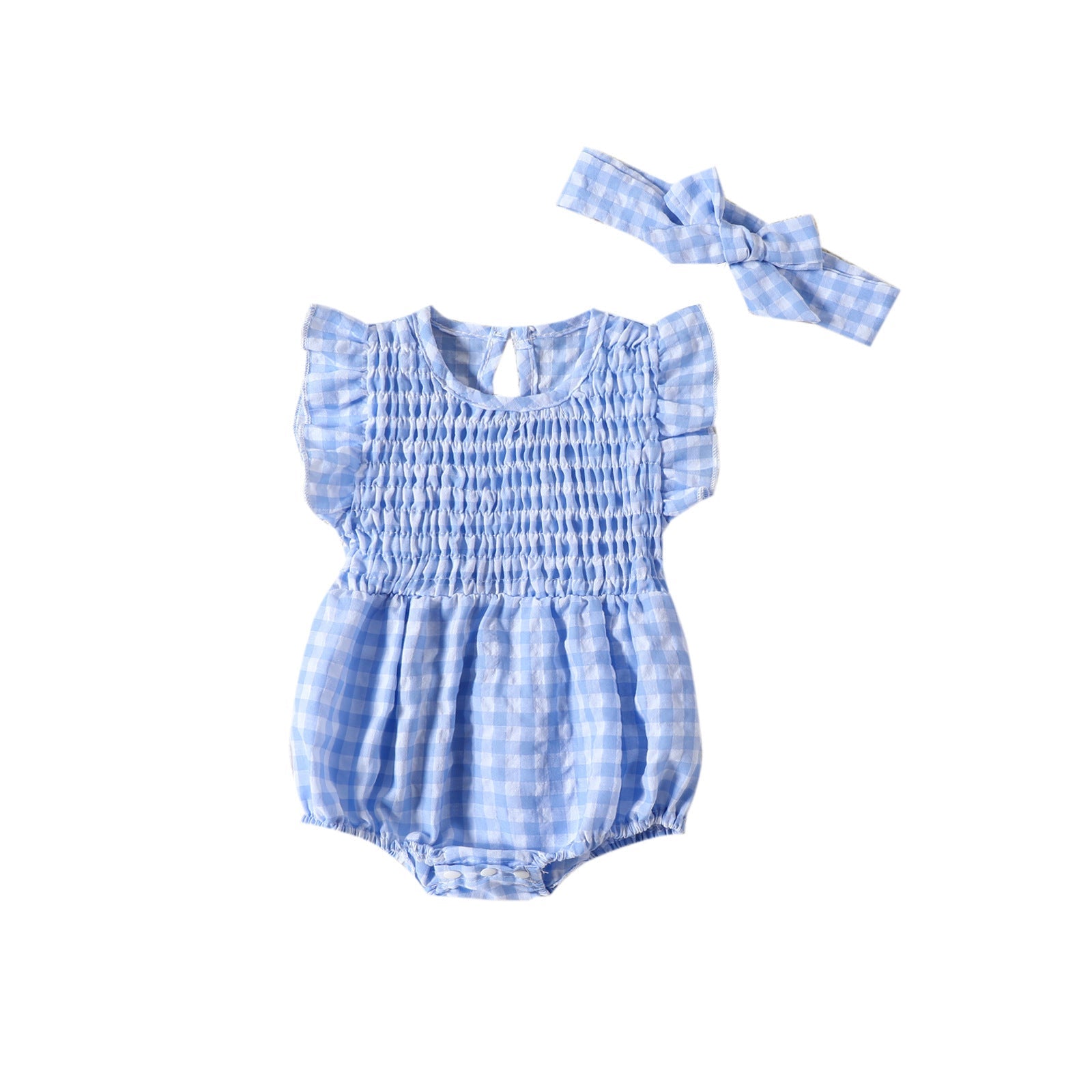 Baby Girl Solid Color Baby Sleeveless Triangle Rompers Romper - Cindi Book