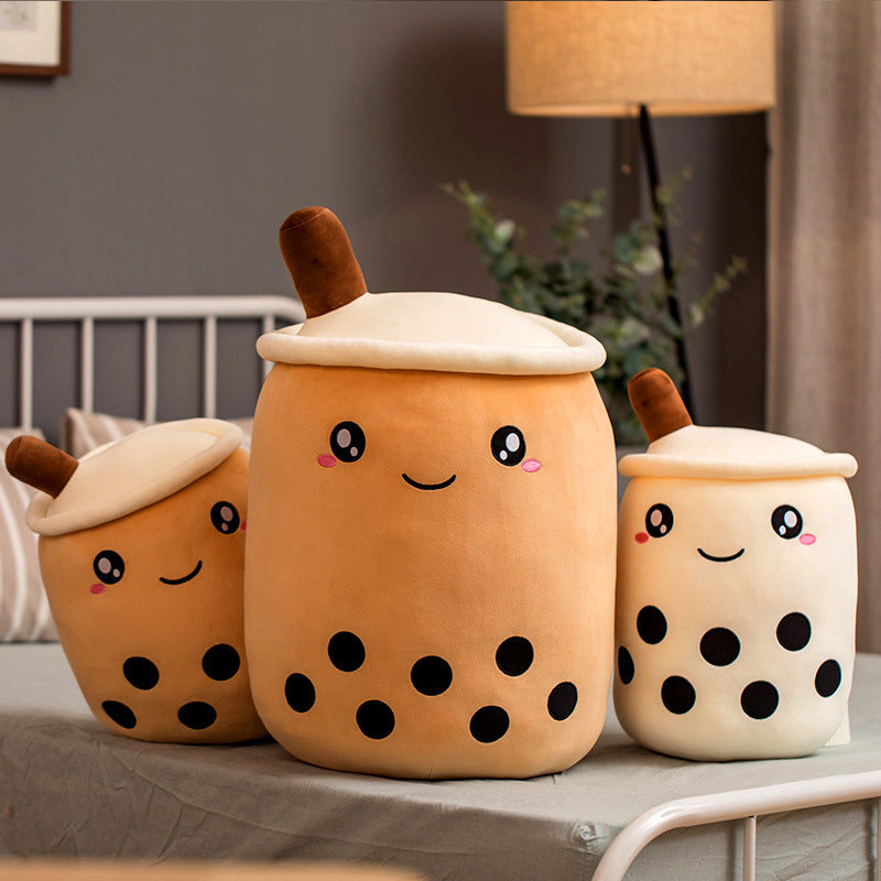 Cute Fruit Drink Plush Stuffed Soft Strawberry Milk Tea Plush Boba Tea Cup Toy Bubble Tea Pillow Cushion Kids Gift - Cindi Book