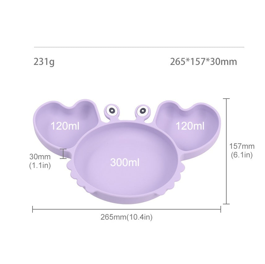 Silicone Split Cutlery Crab Plate For Infants - Cindi Book