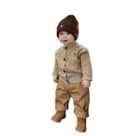 Korean-style Boys Autumnwinter Khaki Embroidered Cable-knit Thickened Sweater - Cindi Book