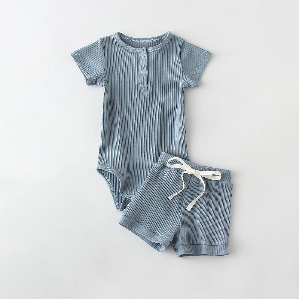 Two-piece Boys' Summer Round Neck Romper Suit - Cindi Book