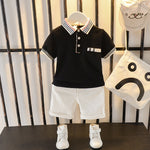 Summer Letter Lapel Short Sleeve Two-piece Suit - Cindi Book