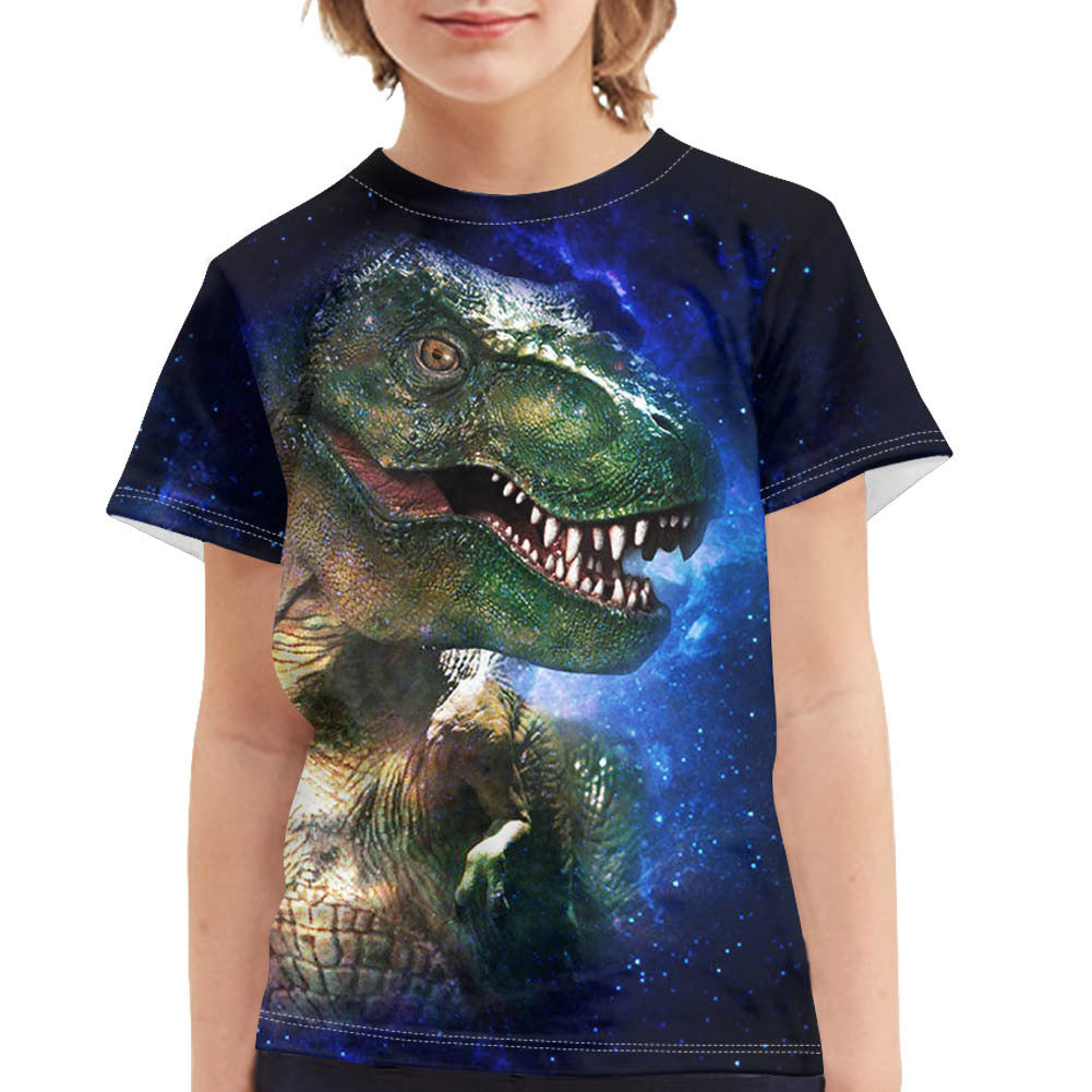 Summer Dinosaur Full Print Boy's T-shirt - Cindi Book