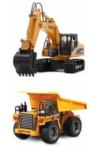 Channel remote control excavator alloy version 2.4G wireless remote control vehicle engineering vehicle excavator children's toys - Cindi Book