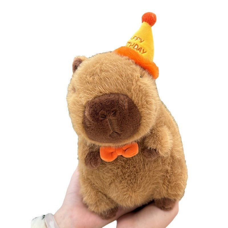 Birthday Hat Capabala Cute Capybara Plush Toy - Cindi Book