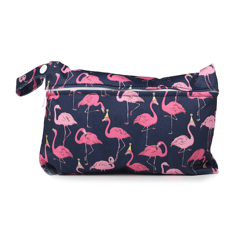 Cartoon printed single zipper small diaper storage bag - Cindi Book