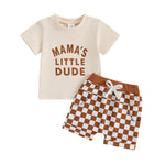 Letter Print Short-sleeve Suit - Cindi Book