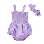 Infant Baby Girls 2Pcs Summer Outfits, Sleeveless Frill Smoc - Cindi Book