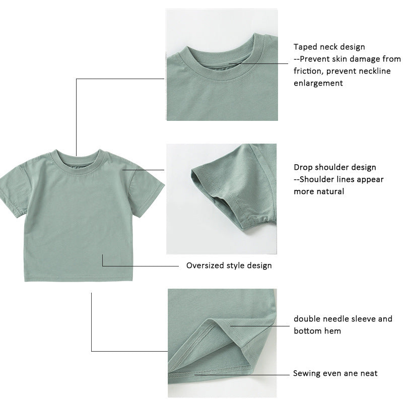 Children's Short Sleeve Baby Organic Cotton Shorts Set