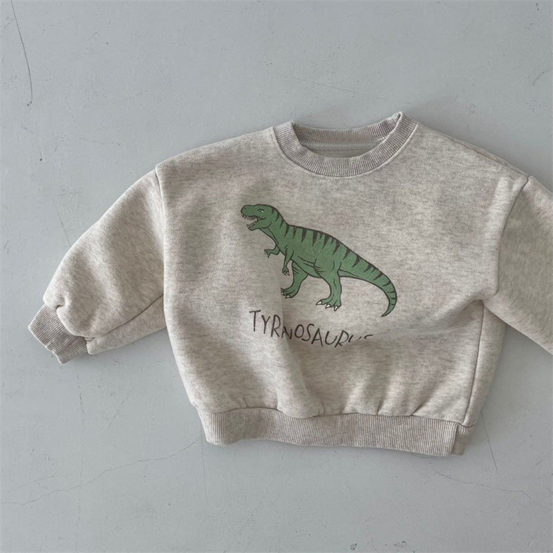 New Children's Cute Dinosaur Fleece Soft Pullover Sweater - Cindi Book