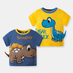 Cartoon Three-dimensional Dinosaur Boys' T-shirt Summer Korean Cartoon - Cindi Book