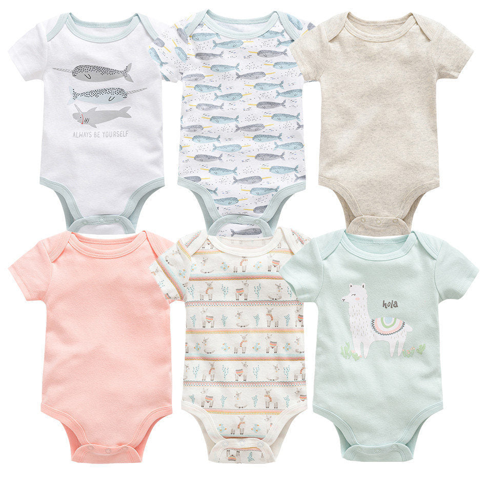 6-piece baby jumpsuit new short-sleeved baby clothes - Cindi Book