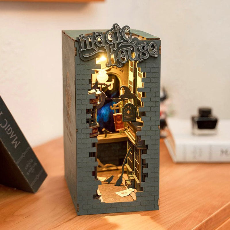 Robotime Rolife DIY Book Nook Wooden Miniature Doll House Light For Bookshelf Insert Furniture - Cindi Book