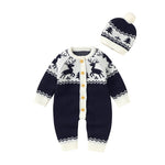 Baby Christmas Elk Knitted One-piece Suit - Cindi Book