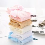 Baby Infants Kids Toddlers Girls Boys Knee High Socks Tights Leg Warmer Ribbon Bow Solid Cotton Stretch Cute Lovely - Cindi Book