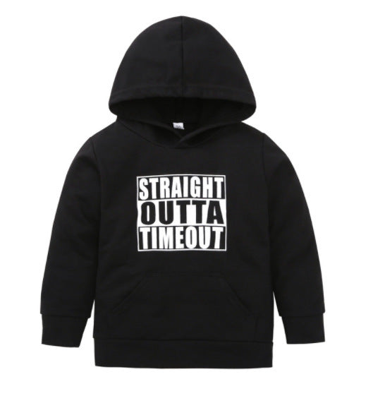 Children's hooded sweater letter top - Cindi Book