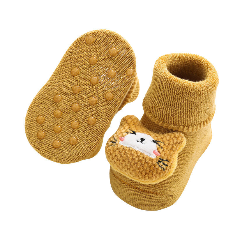 Baby Slip Socks with Plush and Thick Hoops