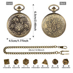Retro Creative Pocket Watch Shaped Tabletop Game Dice Set -7PCS Metal Polyhedral Dice, Steampunk Style Portable DND Dice Set, Exquisite Metal Craftsmanship, Adding Unique Charm To Tabletop Games - Cindi Book