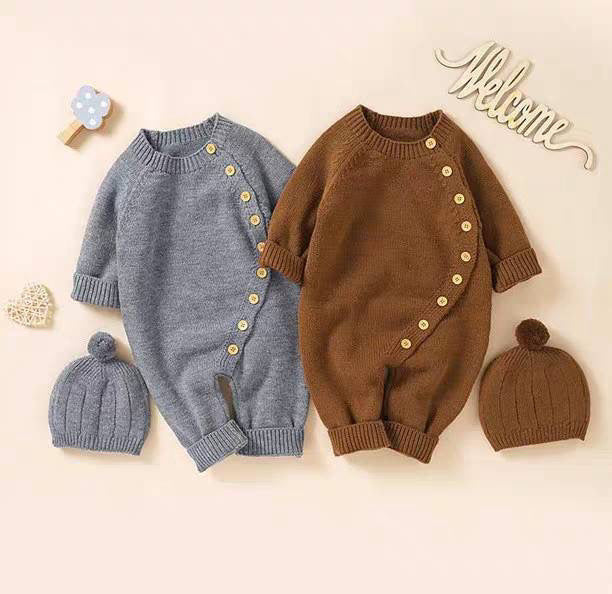 Babies' Knit Jumpsuit Male And Female Baby Sweater - Cindi Book