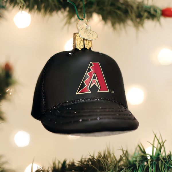 Old World Christmas Diamondbacks Baseball Cap Ornament - hand-blown glass Christmas tree ornament