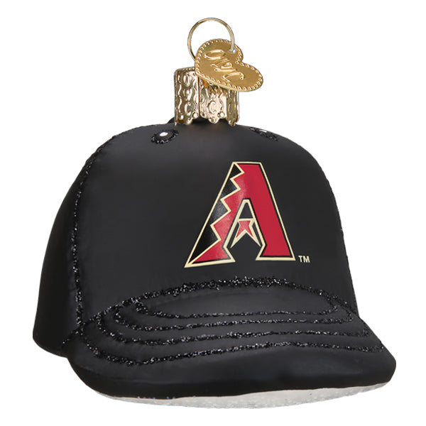 Old World Christmas Diamondbacks Baseball Cap Ornament - hand-blown glass Christmas tree ornament (view 3)