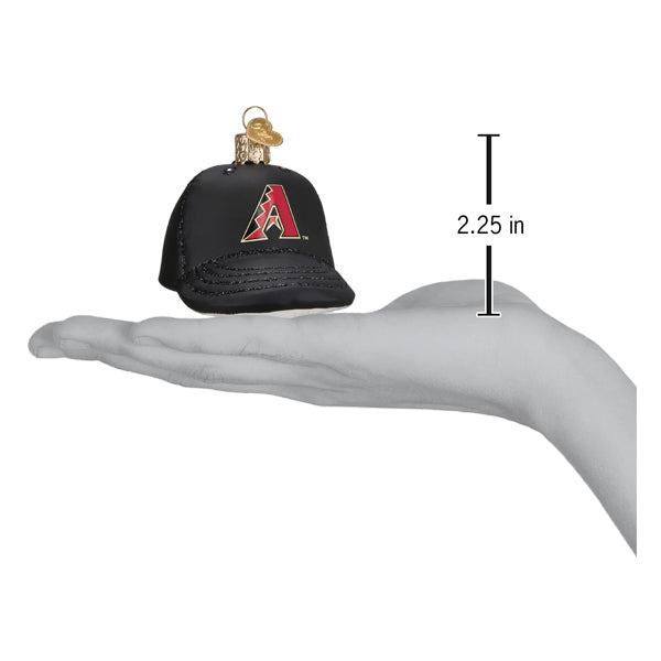 Old World Christmas Diamondbacks Baseball Cap Ornament - hand-blown glass Christmas tree ornament (view 4)