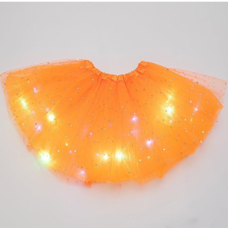 Magical & Luminous  LED Princess Halloween Tutu Skirt Sequins Shiny Skirt - Cindi Book