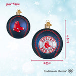 Old World Christmas Red Sox Baseball Ornament - hand-blown glass Christmas tree ornament (view 5)