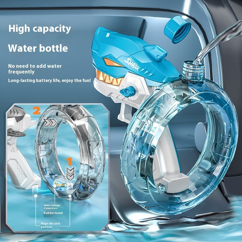 New Shark Electric Water Gun Toys Fully Automatic Continuous Fire Water Gun Large Capacity Beach Summer Children's Water Playing Toys - Cindi Book