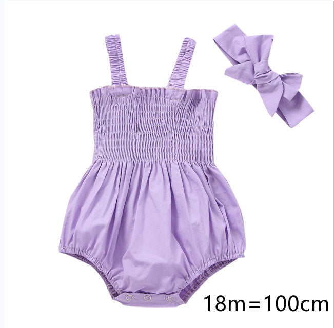Infant Baby Girls 2Pcs Summer Outfits, Sleeveless Frill Smoc - Cindi Book