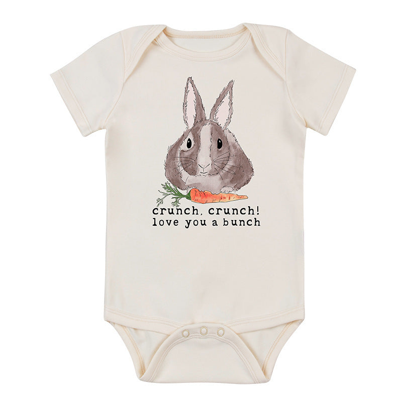 Cute Printed Short Sleeved Romper For Babies - Cindi Book